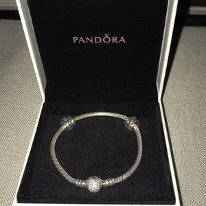 Pandora Sparkling Heart Bracelet, clear CZ